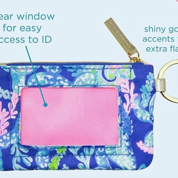 Lilly Pulitzer ID Case Keychain Wallet with Zipper - Picture 3 of 6